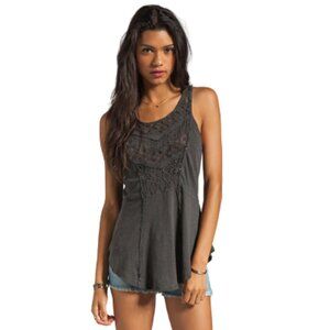 Free People Black Lace Tank Top